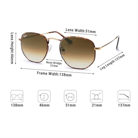 Women\'s  Small Square Sunglasses, Hexagonal Frame, TORTOISE/BROWN GRADIENT main image 6